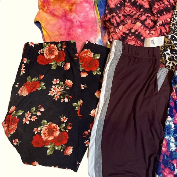 💐BUNDLE 💐 7 Pairs Juniors Various Leggings Size XL - Picture 6 of 6